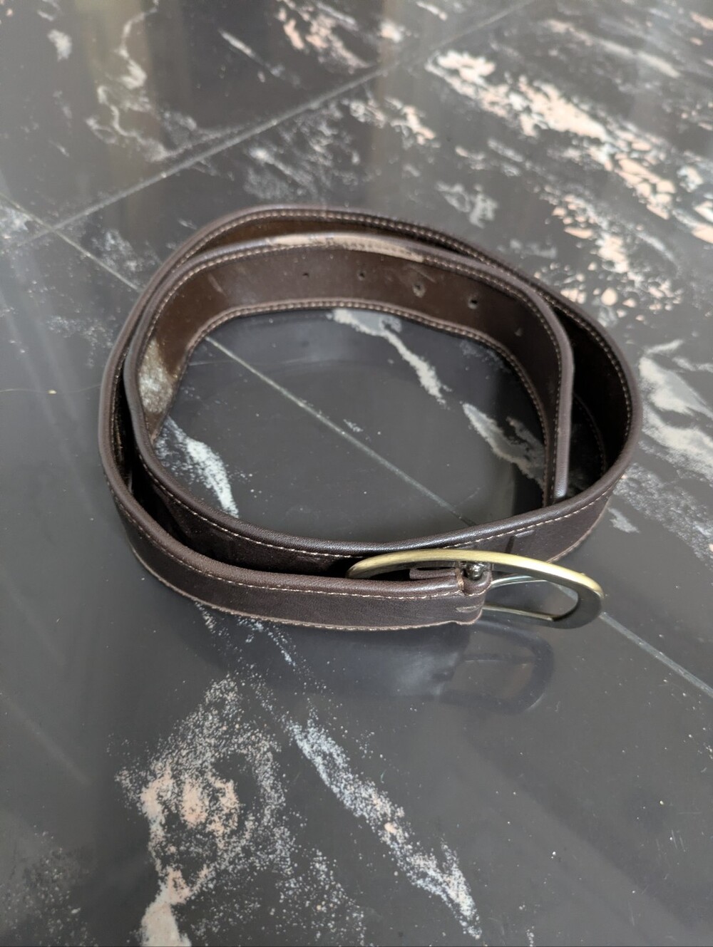 A|X Armani Exchange Genuine Leather Embossed Brown Belt Size 36